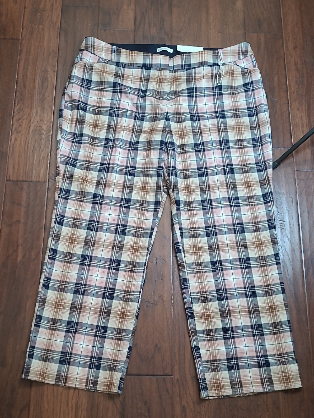 NWT Cato Curvy Brown Plaid Trousers size 22W